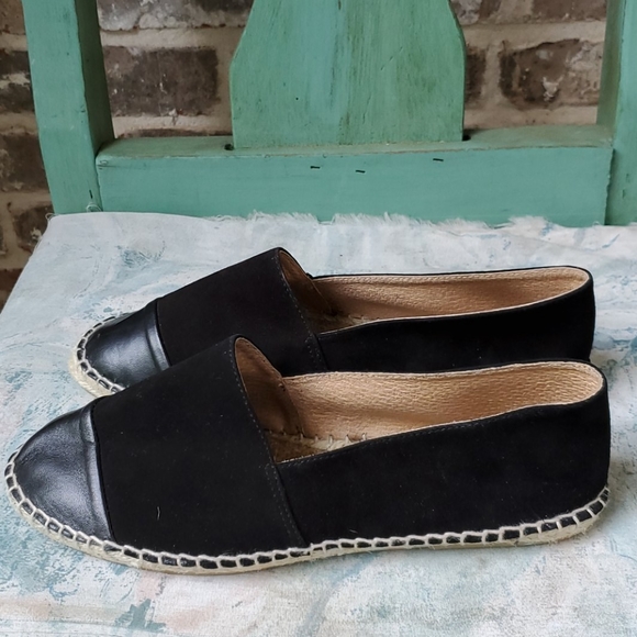 Topshop Shoes - Topshop Black Suede Espadrille Flats